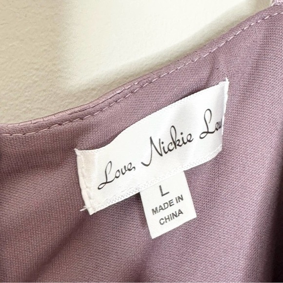 Love, Nickie Lew Large Purple Ruched Slit Gown - Picture 6 of 6